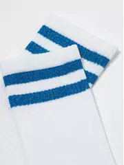 Носки женские хлопковые с яркими полосками из люрекса active 157 белый-синий, , 36-37 (23), CONTE ELEGANT, - 6