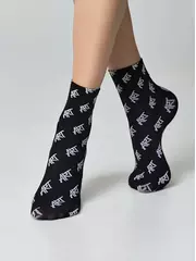 Плотные женские носки с рисунками «art» fantasy nero-bianco, , 36-39 (23-25), CONTE ELEGANT, - 2