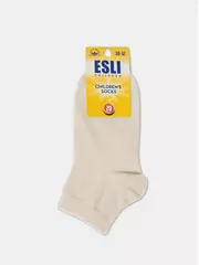 Носки детские короткие (однотонные) esli 000 молочный, , 16, ESLI, - 3