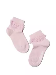Носки детские однотонные tip-top (с кружевной лентой) 000 cветло-розовый, , 12, CONTE-KIDS, - 1