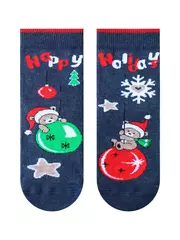 Носки детские (новый год) school 3079 брестские 8005 т.синий меланж, , 19-20, БРЕСТСКИЕ, - 2