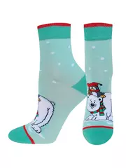 Носки детские (новый год) school 3079 брестские 8004 мятный, , 19-20, БРЕСТСКИЕ, - 1