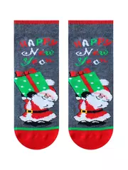 Носки детские (новый год) school 3079 брестские 8006 т.серый меланж, , 19-20, БРЕСТСКИЕ, - 2