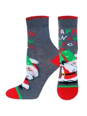 Носки детские (новый год) school 3079 брестские 8006 т.серый меланж, , 19-20, БРЕСТСКИЕ, - 1