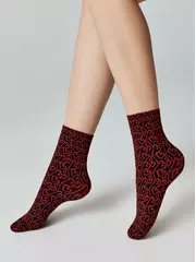 Плотные носки с рисунками «love» 23с-83сп nero-rosso, , 36-39 (23-25), CONTE ELEGANT, - 1