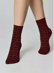 Плотные носки с рисунками «love» 23с-83сп nero-rosso, , 36-39 (23-25), CONTE ELEGANT, - 2