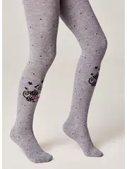 Колготки детские (рисунок) school​ 3280 брестские 1010 серый меланж, , 128-134 (20), БРЕСТСКИЕ, - 3