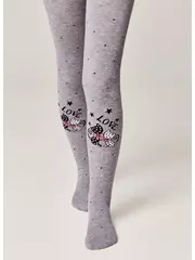 Колготки детские (рисунок) school​ 3280 брестские 1010 серый меланж, , 128-134 (20), БРЕСТСКИЕ, - 1