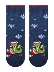 Носки детские (новый год) school 3079 брестские 8009 т.синий меланж, , 23-24, БРЕСТСКИЕ, - 2