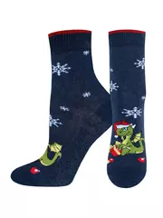 Носки детские (новый год) school 3079 брестские 8009 т.синий меланж, , 23-24, БРЕСТСКИЕ, - 1