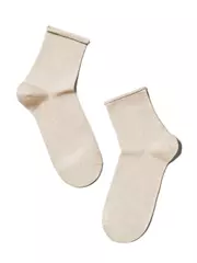 Носки женские вискозные classic (люрекс, без резинки) 000 кремовый, , 36-37 (23), CONTE ELEGANT, - 2