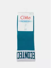 Носки женские вискозные (удлиненные) active 273 темно-бирюзовый-белый, , 36-37 (23), CONTE ELEGANT, - 5