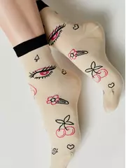 Носки женские happy с рисунками 605 бежевый, , 36-39 (23-25), CONTE ELEGANT, - 4