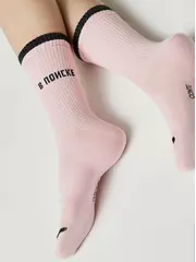 ​удлиненные женские носки с надписью «в поиске» active 602 светло-розовый, , 39-41 (25-27), CONTE ELEGANT, - 1