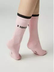​удлиненные женские носки с надписью «в поиске» active 602 светло-розовый, , 39-41 (25-27), CONTE ELEGANT, - 3