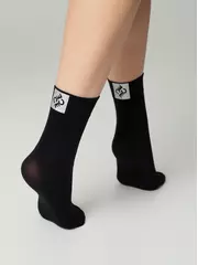 Матовые носки с сияющей термоаппликацией conte fantasy nero, , 36-38 (23-25), CONTE ELEGANT, - 5