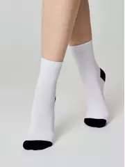 Женские хлопковые носки happy с рисунками 611 белый, , 36-39 (23-25), CONTE ELEGANT, - 2