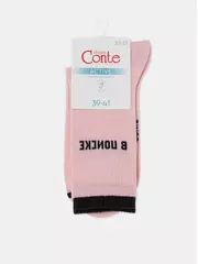 ​удлиненные женские носки с надписью «в поиске» active 602 светло-розовый, , 39-41 (25-27), CONTE ELEGANT, - 6