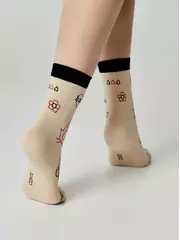 Носки женские happy с рисунками 605 бежевый, , 36-39 (23-25), CONTE ELEGANT, - 2