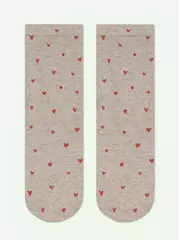 Носки женские с принтом из пряжи с хлопком и льном fantasy 561 бежевый, , 36-39 (23-25), CONTE ELEGANT, - 5