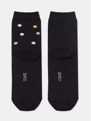 Женские хлопковые носки happy с рисунками 612 черный, , 36-39 (23-25), CONTE ELEGANT, - 6