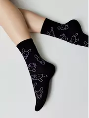 Носки женские happy с рисунками 610 черный, , 36-39 (23-25), CONTE ELEGANT, - 4