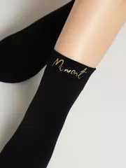 Матовые носки с сияющей термоаппликацией moment fantasy gold-nero, , 36-38 (23-25), CONTE ELEGANT, - 3