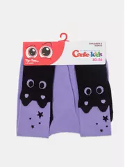 Колготки детские tip-top (мордашки) 689 черный-сиреневый, , 80-86 (14), CONTE-KIDS, - 5