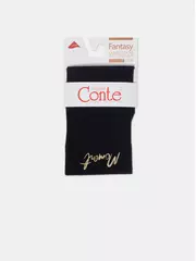 Матовые носки с сияющей термоаппликацией moment fantasy gold-nero, , 36-38 (23-25), CONTE ELEGANT, - 6