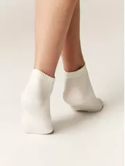 Короткие женские хлопковые носки classic 016 молочный, , 36-38 (23-25), CONTE ELEGANT, - 2