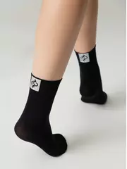 Матовые носки с сияющей термоаппликацией conte fantasy nero, , 36-38 (23-25), CONTE ELEGANT, - 6