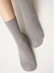 Женские носки из хлопка 3dsocks 000 серый меланж, , 36-38 (23-25), CONTE ELEGANT, - 3