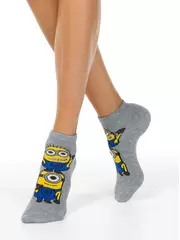 Носки женские minions (укороченные) 307 серый меланж, , 38-39 (25), БРЕСТСКИЕ, - 1