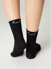 Матовые носки с сияющей термоаппликацией moment fantasy silver-nero, , 36-38 (23-25), CONTE ELEGANT, - 5