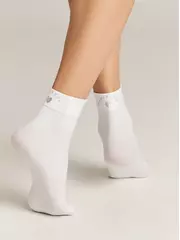 Матовые носки с сияющей термоаппликацией perfectly fantasy bianco, , 36-38 (23-25), CONTE ELEGANT, - 3