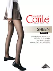 Тонкие женские колготки sheen со стразами bronz, , 2, CONTE ELEGANT, - 2
