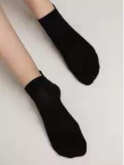 Ультракороткие хлопковые женские носки active с «язычком» 205 черный, , 36-37 (23), CONTE ELEGANT, - 1