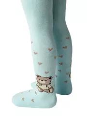 Теплые махровые детские колготки sof-tiki (махровые внутри) 641 бледно-бирюзовый, , 62-74 (12), CONTE-KIDS, - 4
