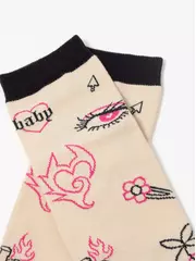 Носки женские happy с рисунками 605 бежевый, , 36-39 (23-25), CONTE ELEGANT, - 6