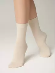 Женские классические носки из хлопка 3dsocks 000 бежевый, , 36-38 (23-25), CONTE ELEGANT, - 1