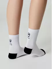 Женские хлопковые носки happy с рисунками 611 белый, , 36-39 (23-25), CONTE ELEGANT, - 3