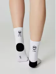 Женские хлопковые носки happy с рисунками 611 белый, , 36-39 (23-25), CONTE ELEGANT, - 1