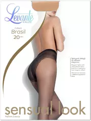 Колготки женские с ажурными трусиками levante brasil 20 daino, , 3, LEVANTE, - 1