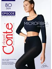 Колготки из микрофибры conte episode 80 den nero, , 4, CONTE ELEGANT, - 1