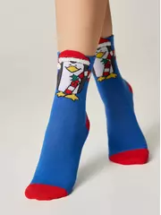 Женские новогодние носки conte new year 631 синий, , 36-39 (23-25), CONTE ELEGANT, - 3