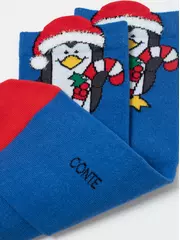 Женские новогодние носки conte new year 631 синий, , 36-39 (23-25), CONTE ELEGANT, - 6