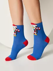 Женские новогодние носки conte new year 631 синий, , 36-39 (23-25), CONTE ELEGANT, - 2