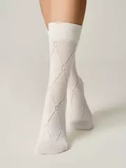 Хлопковые удлиненные носки conte active 623 молочный, , 36-38 (23-25), CONTE ELEGANT, - 2