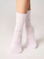 Ажурные носки без резинки classic 628 светло-розовый, , 36-38 (23-25), CONTE ELEGANT, - 2