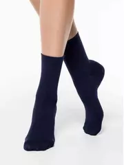 Хлопковые женские носки conte classic 000 темно-синий, , 38-39 (25), CONTE ELEGANT, - 1